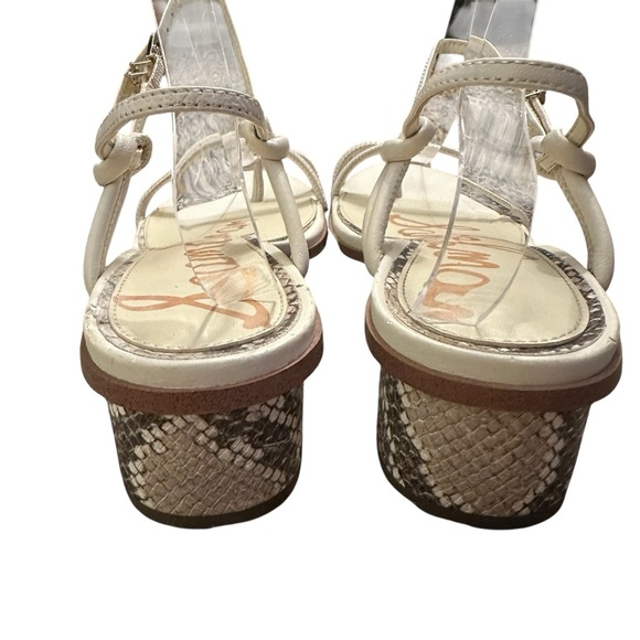 Sam Edelman Isle leather python side-buckle ankle strap sandals Size 9 - Picture 9 of 14